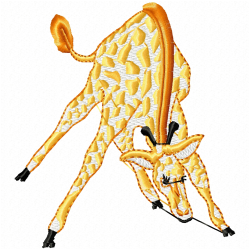 Giraffe Embroidery Design 6